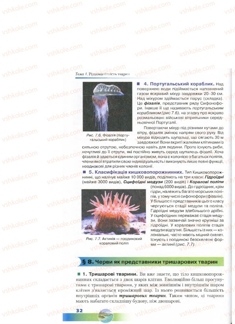 Страница 32 | Підручник Біологія 7 клас Д.А. Шабанов, М.О. Кравченко 2015
