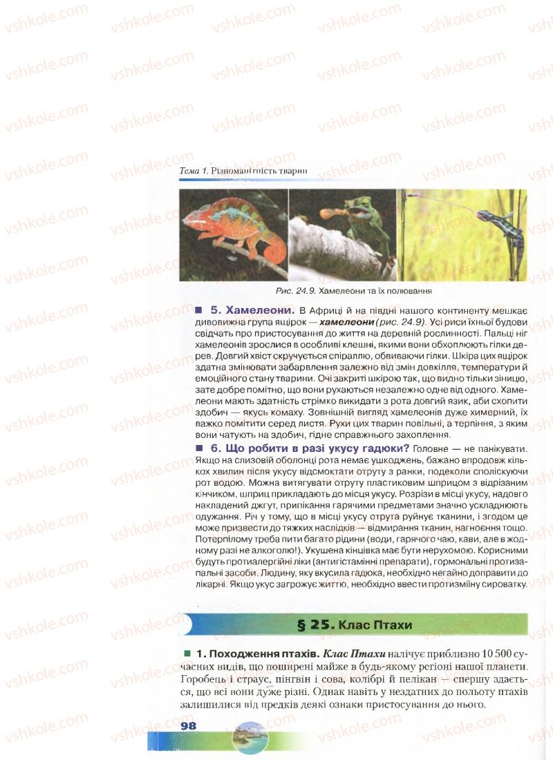Страница 98 | Підручник Біологія 7 клас Д.А. Шабанов, М.О. Кравченко 2015