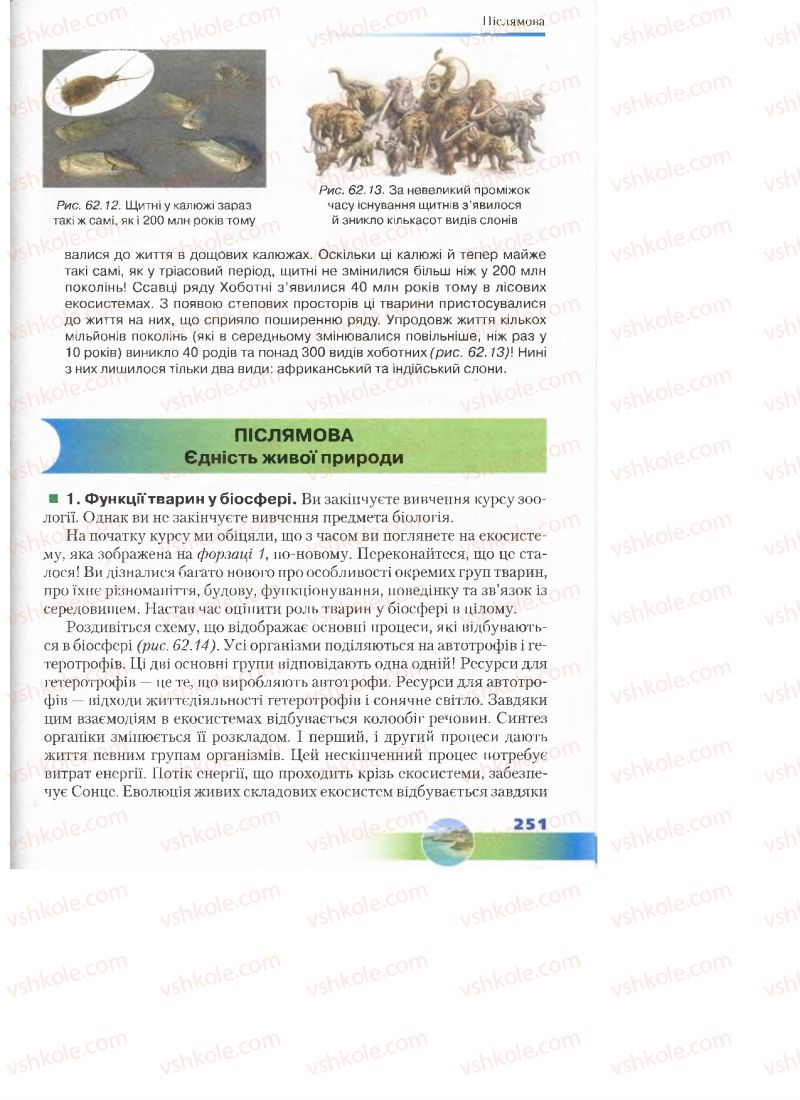 Страница 251 | Підручник Біологія 7 клас Д.А. Шабанов, М.О. Кравченко 2015