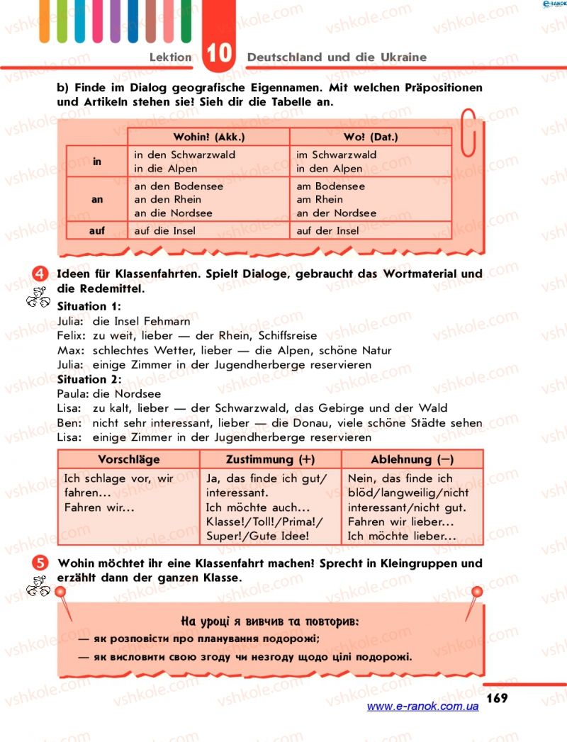 Страница 169 | Підручник Німецька мова 7 клас С.І. Сотникова 2015 3 рік навчання