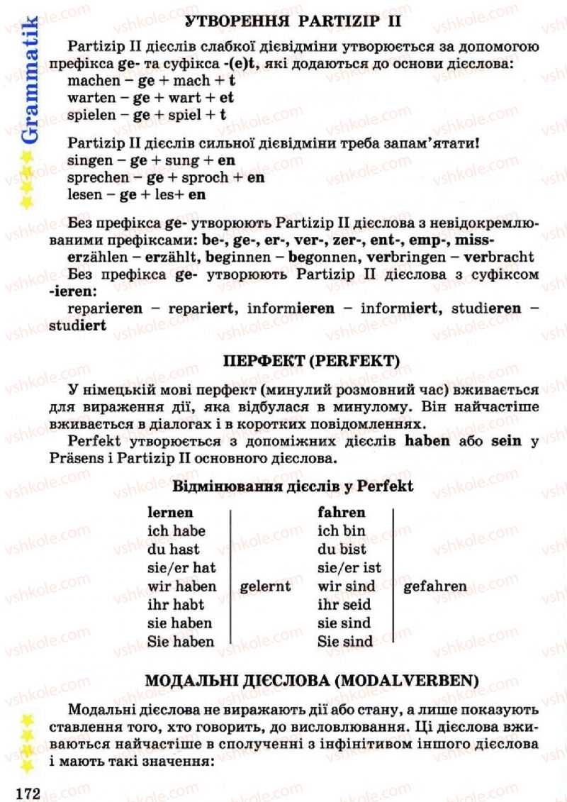 Страница 172 | Підручник Німецька мова 7 клас Л.В. Горбач 2007 2 іноземна мова