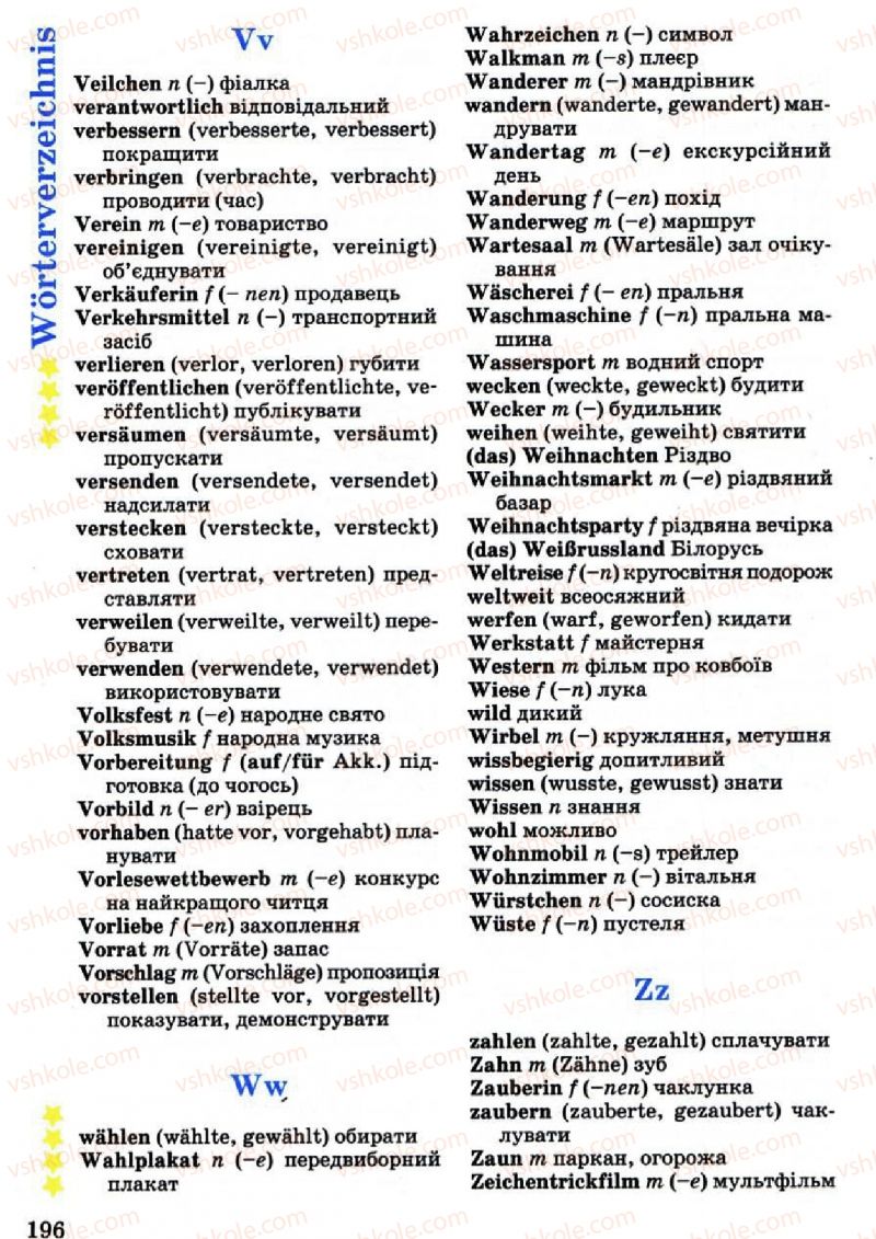 Страница 196 | Підручник Німецька мова 7 клас Л.В. Горбач 2007 2 іноземна мова