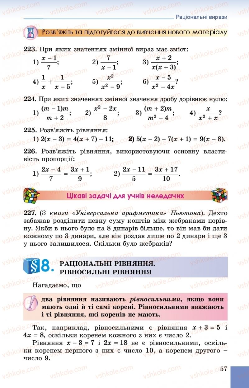 Страница 57 | Підручник Алгебра 8 клас О.С. Істер 2016