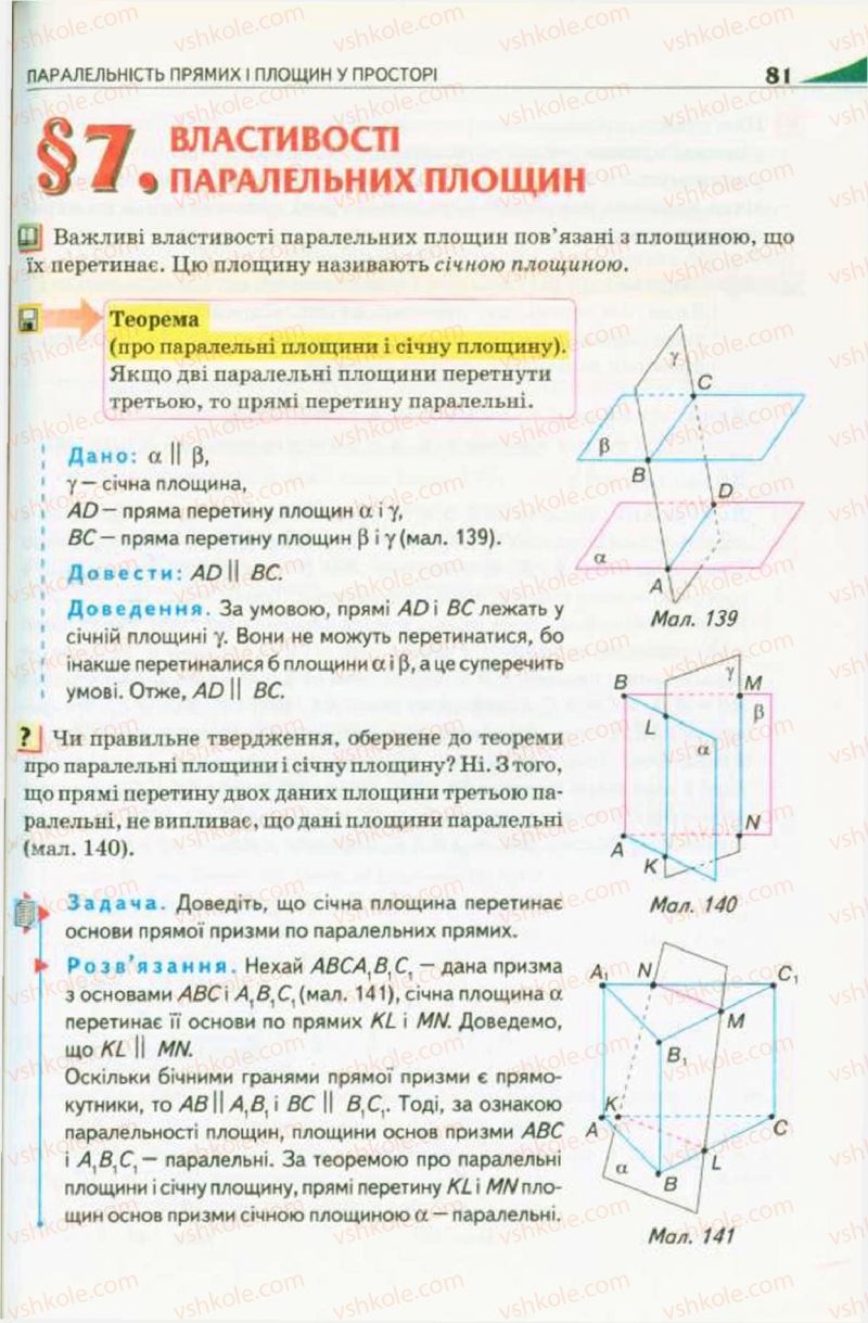 Страница 81 | Підручник Геометрія 10 клас М.І. Бурда, Н.А. Тарасенкова 2010 Академічний рівень