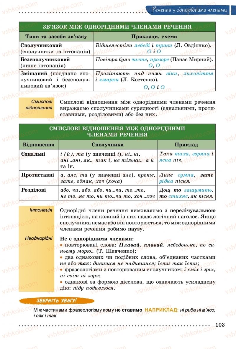 Страница 103 | Підручник Українська мова 8 клас В.В. Заболотний, О.В. Заболотний 2016