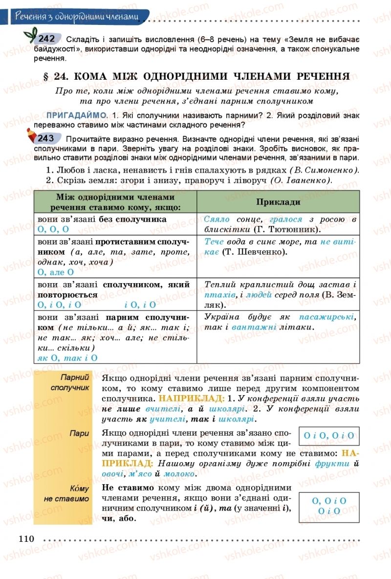 Страница 110 | Підручник Українська мова 8 клас В.В. Заболотний, О.В. Заболотний 2016