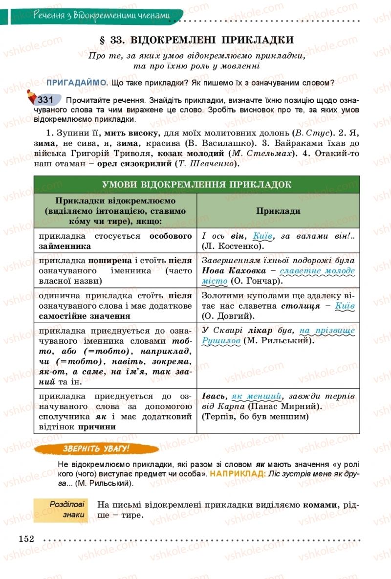 Страница 152 | Підручник Українська мова 8 клас В.В. Заболотний, О.В. Заболотний 2016