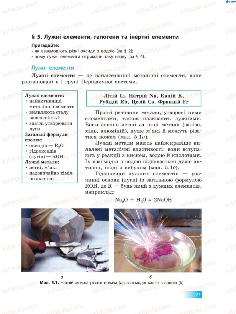 Страница 23 | Підручник Хімія 8 клас О.В. Григорович 2016