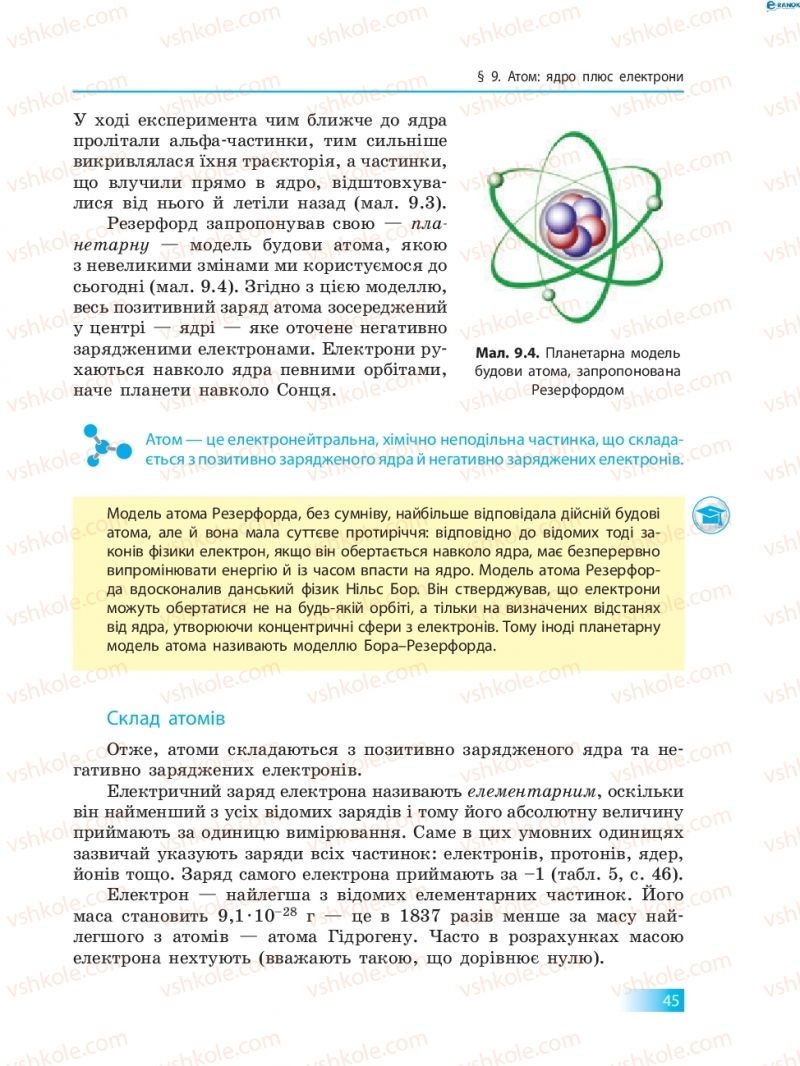 Страница 45 | Підручник Хімія 8 клас О.В. Григорович 2016