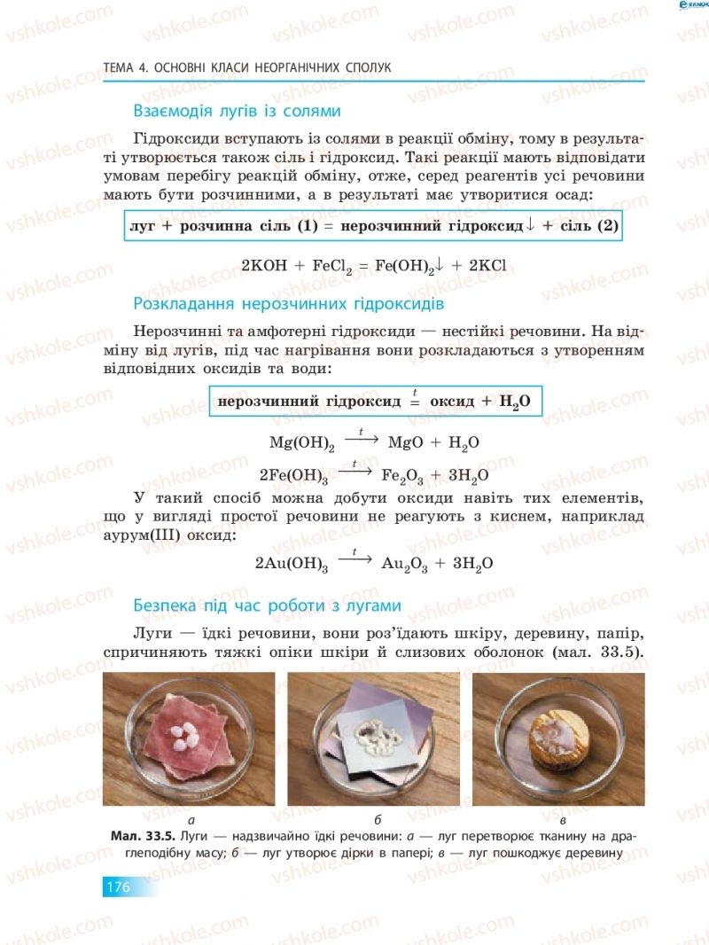 Страница 176 | Підручник Хімія 8 клас О.В. Григорович 2016