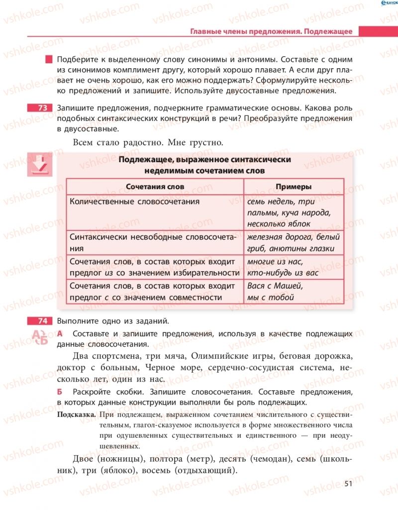 Страница 51 | Підручник Русский язык 8 клас Н.Ф. Баландина 2016 8 год обучения