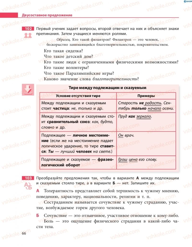 Страница 66 | Підручник Русский язык 8 клас Н.Ф. Баландина 2016 8 год обучения