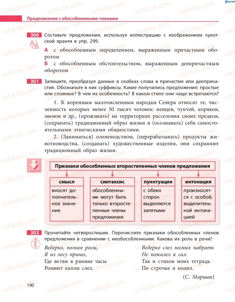 Страница 190 | Підручник Русский язык 8 клас Н.Ф. Баландина 2016 8 год обучения