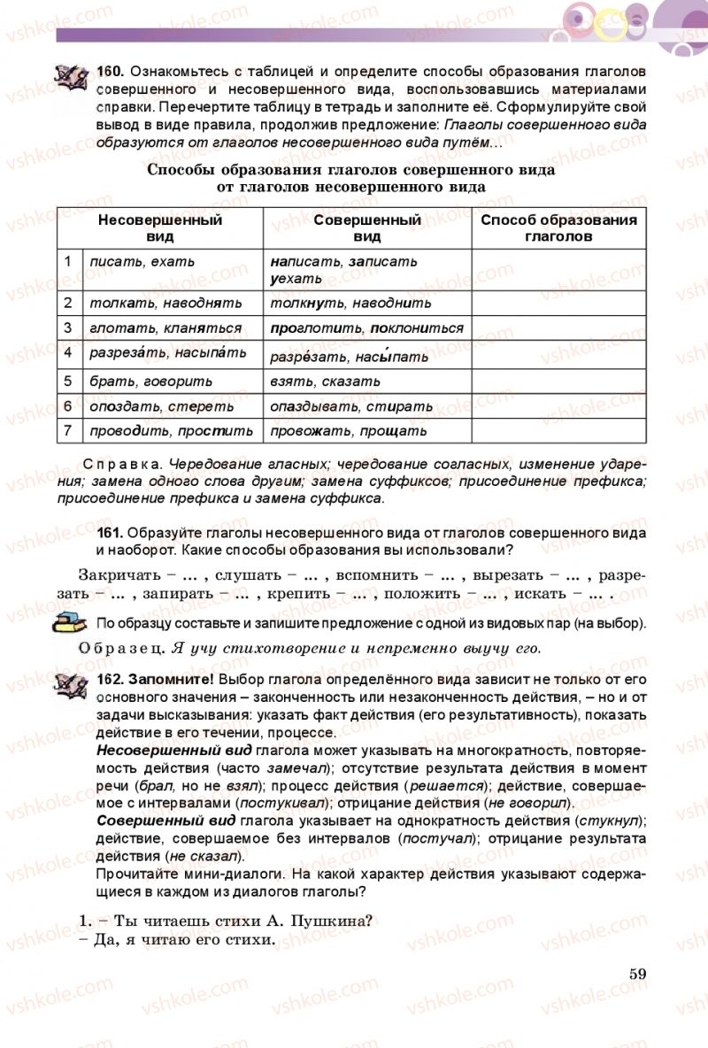 Страница 59 | Підручник Русский язык 8 клас Т.М. Полякова, Е.И. Самонова 2016 4 год обучения