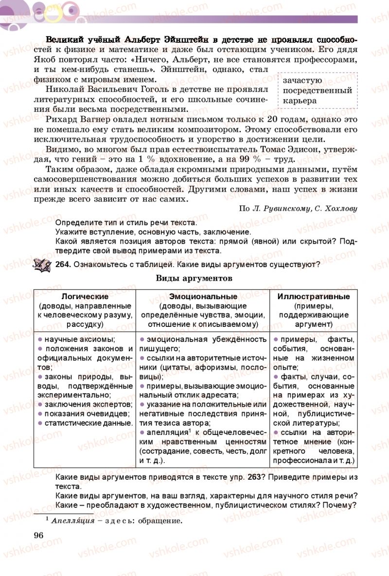 Страница 96 | Підручник Русский язык 8 клас Т.М. Полякова, Е.И. Самонова 2016 4 год обучения