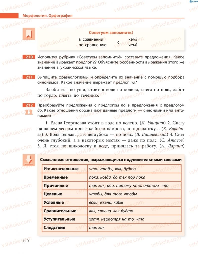 Страница 110 | Підручник Русский язык 8 клас Н.Ф. Баландина, О.Ю. Крюченкова 2016 4 год обучения