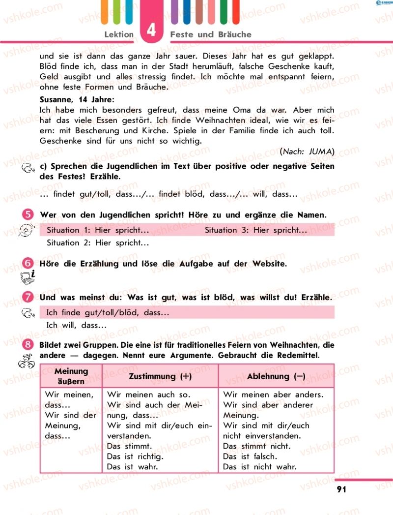 Страница 91 | Підручник Німецька мова 8 клас С.І. Сотникова 2016 4 рік навчання