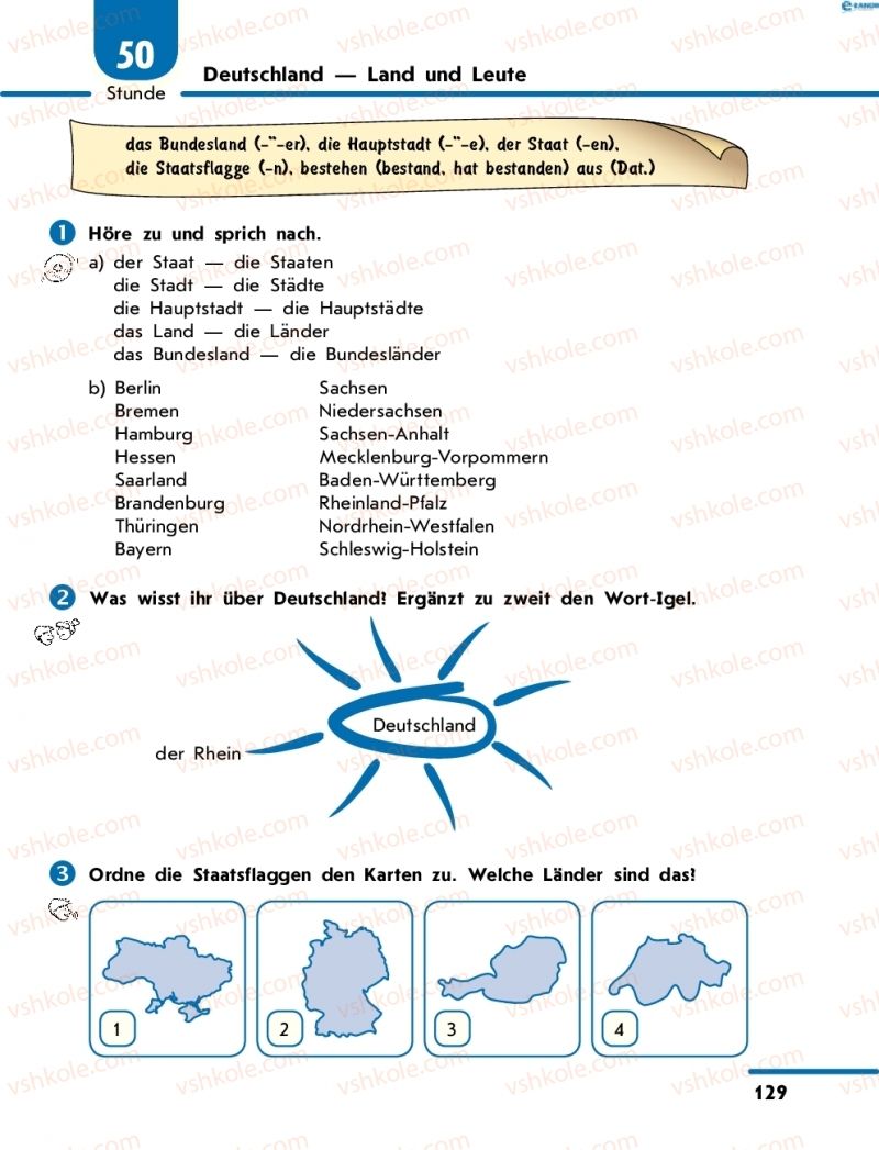 Страница 129 | Підручник Німецька мова 8 клас С.І. Сотникова 2016 4 рік навчання