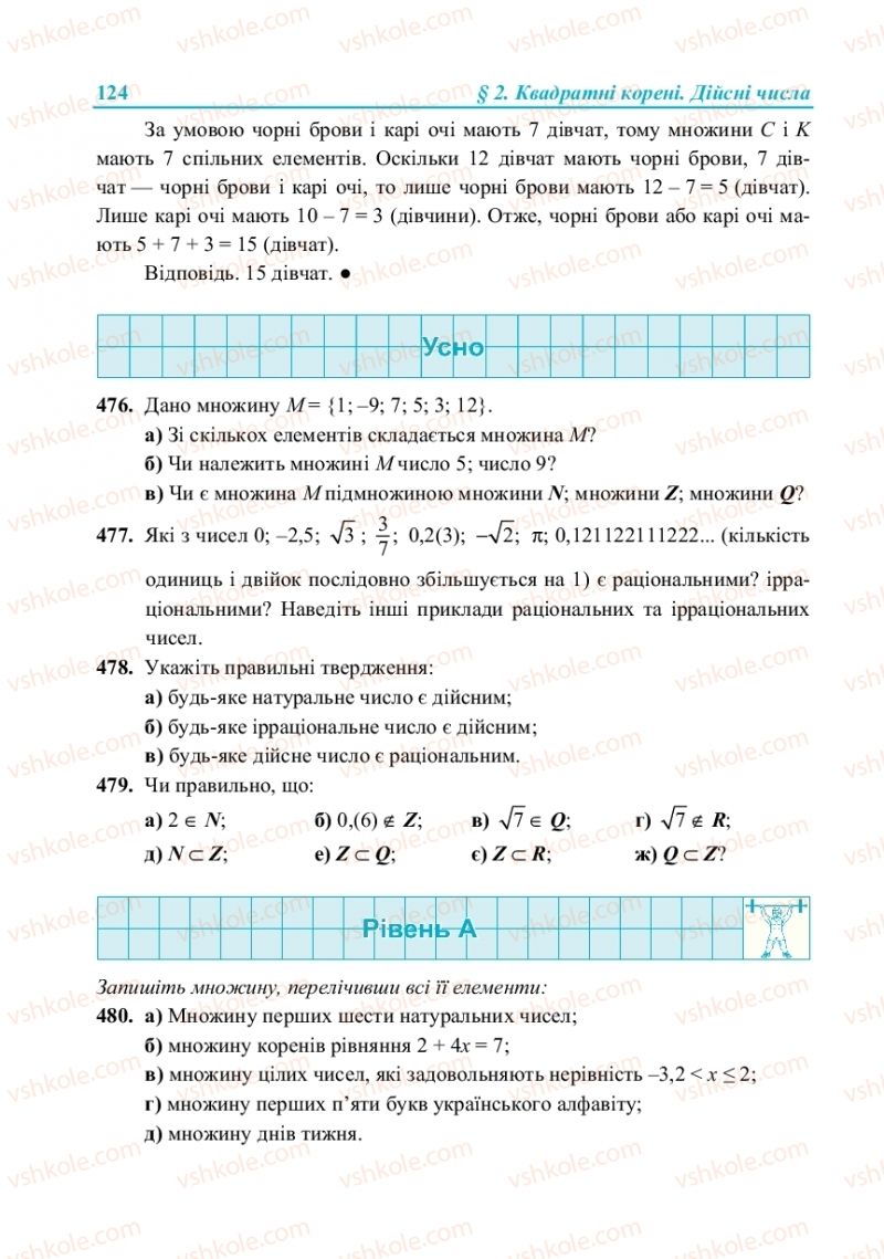 Страница 124 | Підручник Алгебра 8 клас В.Р. Кравчук, М.В. Підручна, Г.М. Янченко 2016