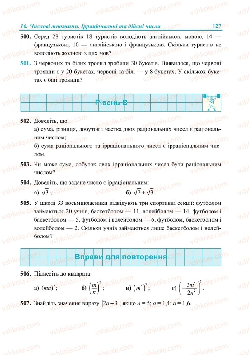 Страница 127 | Підручник Алгебра 8 клас В.Р. Кравчук, М.В. Підручна, Г.М. Янченко 2016