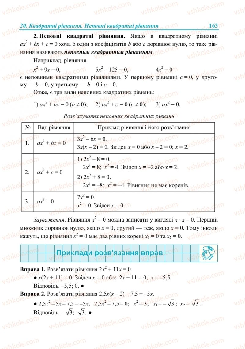 Страница 163 | Підручник Алгебра 8 клас В.Р. Кравчук, М.В. Підручна, Г.М. Янченко 2016