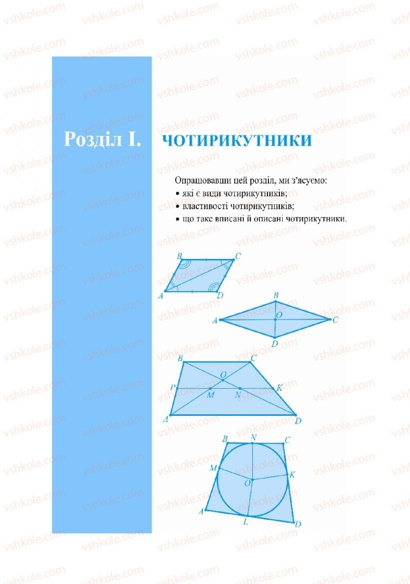 Страница 5 | Підручник Геометрія 8 клас О.М. Роганін, А.М. Капіносов, Л.І. Кондратьєва 2016