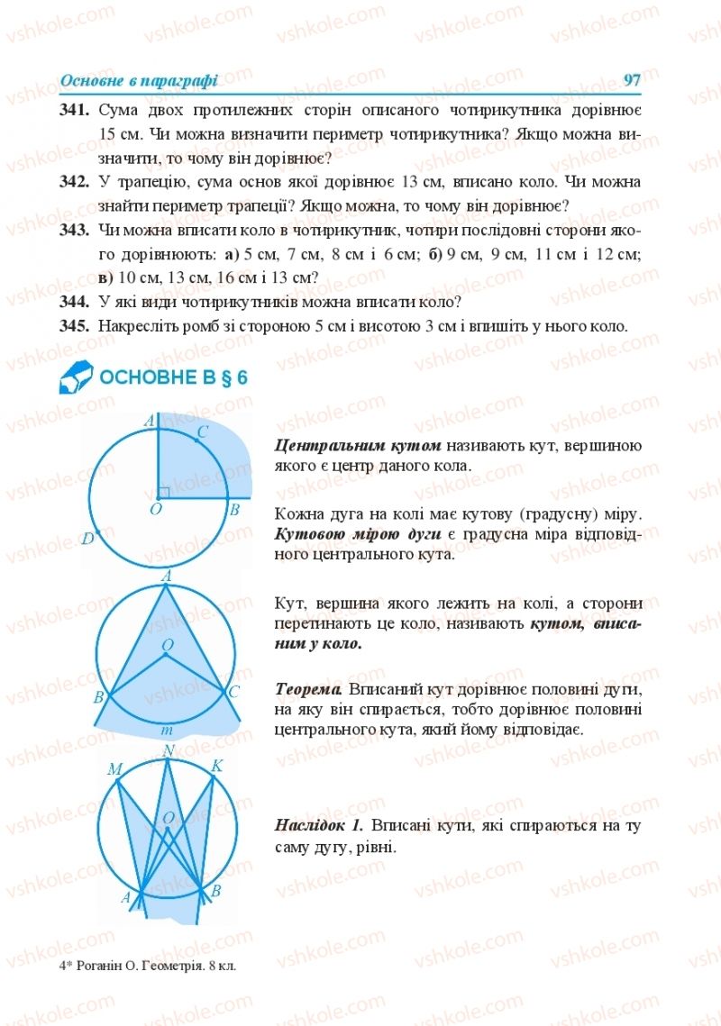 Страница 97 | Підручник Геометрія 8 клас О.М. Роганін, А.М. Капіносов, Л.І. Кондратьєва 2016