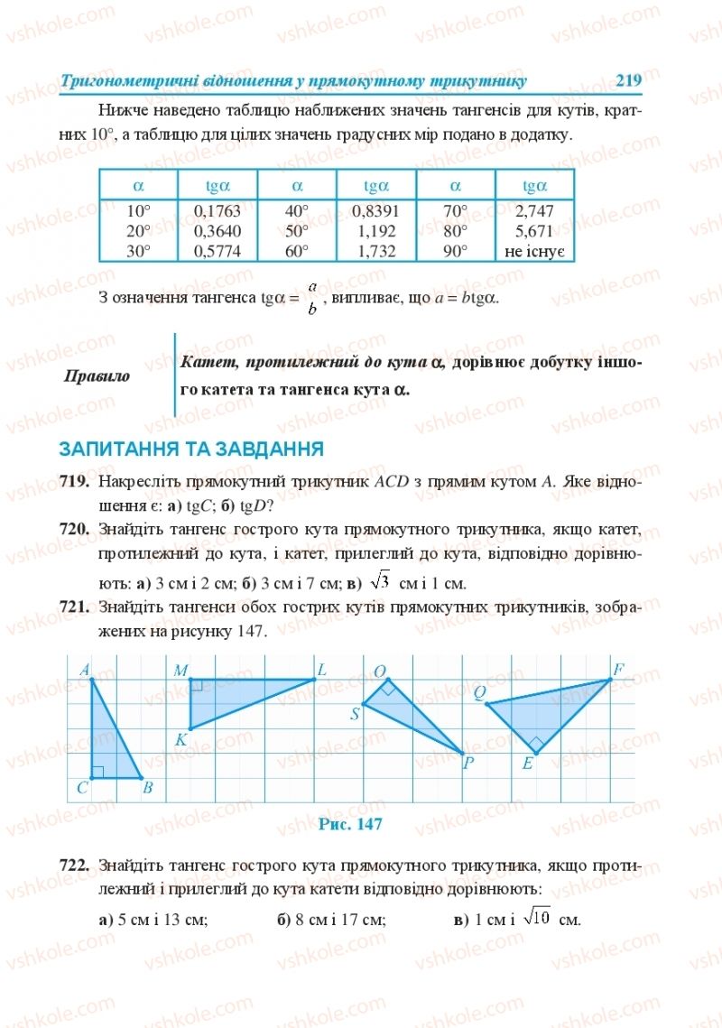 Страница 219 | Підручник Геометрія 8 клас О.М. Роганін, А.М. Капіносов, Л.І. Кондратьєва 2016