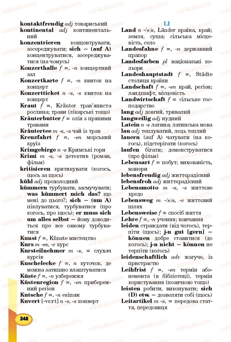 Страница 248 | Підручник Німецька мова 8 клас Л.В. Горбач 2016 Для спеціалізованих шкіл