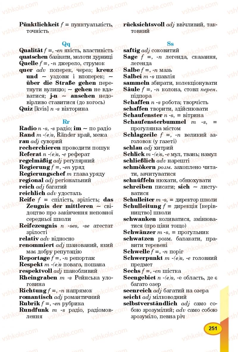 Страница 251 | Підручник Німецька мова 8 клас Л.В. Горбач 2016 Для спеціалізованих шкіл