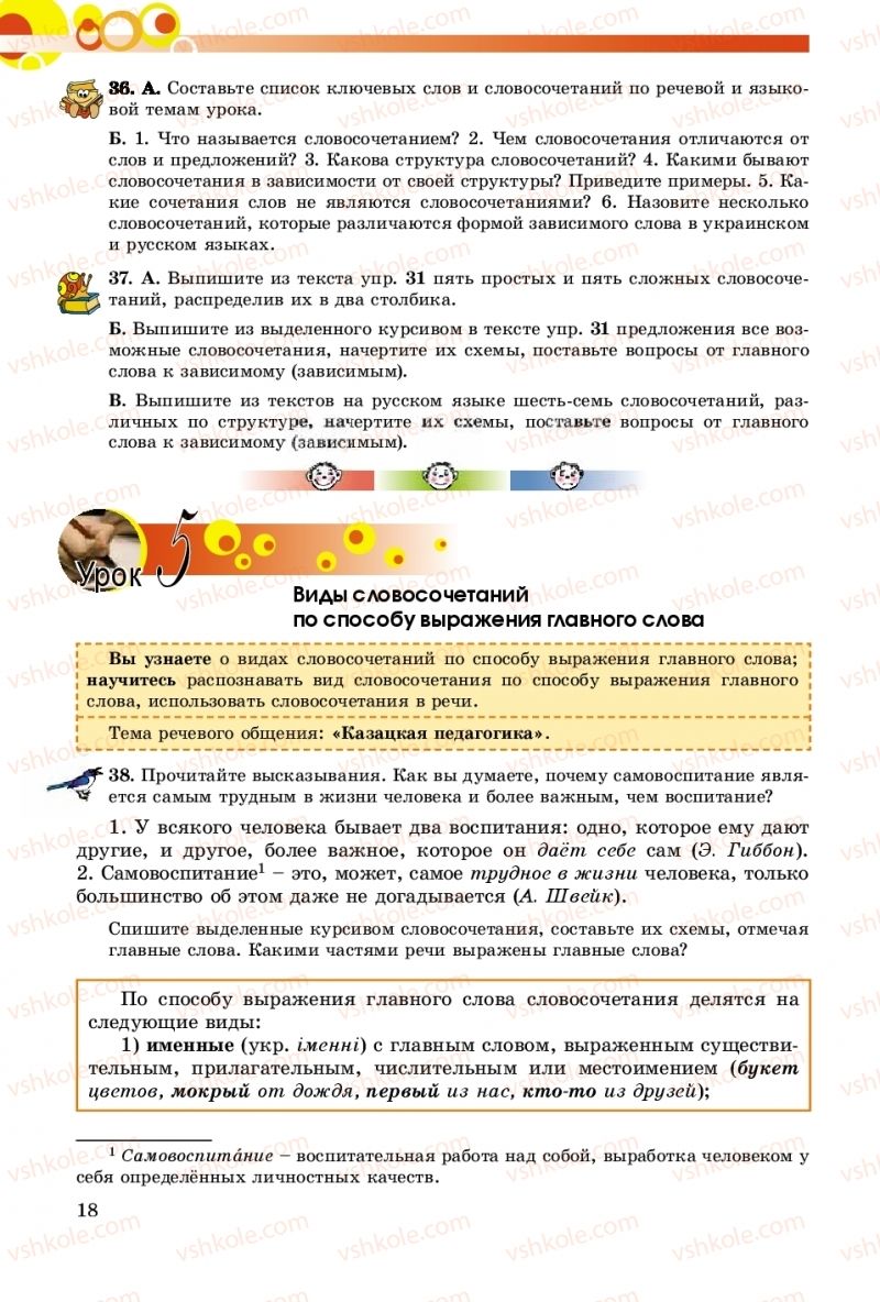 Страница 18 | Підручник Русский язык 8 клас Т.М. Полякова, Е.И. Самонова, А.Н. Приймак 2016 8 год обучения
