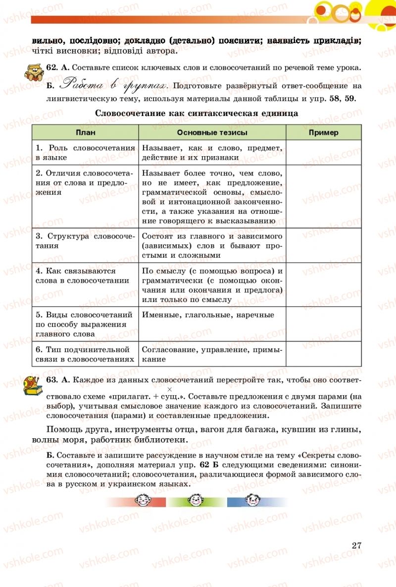 Страница 27 | Підручник Русский язык 8 клас Т.М. Полякова, Е.И. Самонова, А.Н. Приймак 2016 8 год обучения