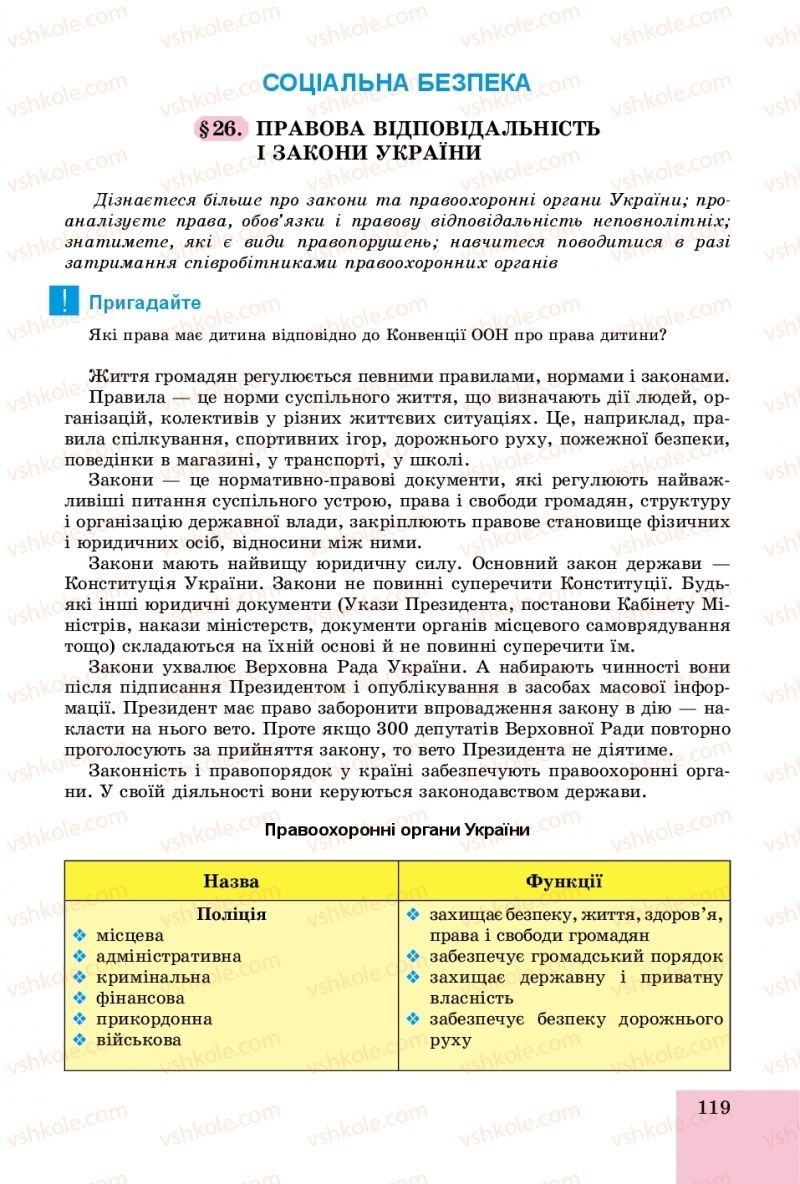 Страница 119 | Підручник Основи здоров'я 8 клас Т.Є. Бойченко, І.П. Василашко, О.К. Бурська 2016