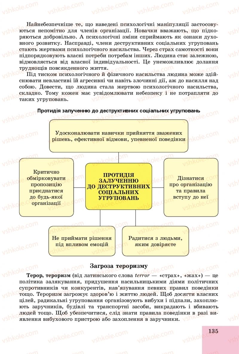 Страница 135 | Підручник Основи здоров'я 8 клас Т.Є. Бойченко, І.П. Василашко, О.К. Бурська 2016