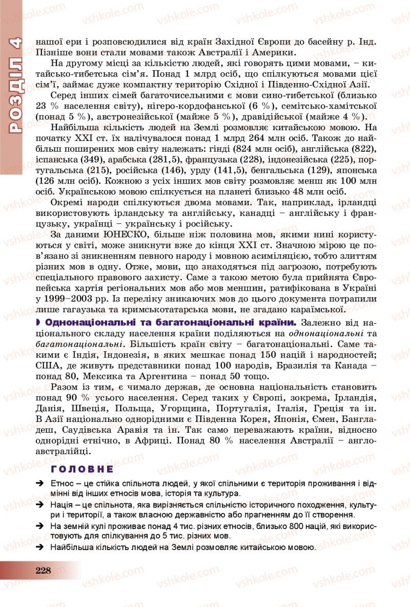 Страница 228 | Підручник Географія 8 клас В.Ю. Пестушко, Г.Ш. Уварова, А.І. Довгань 2016
