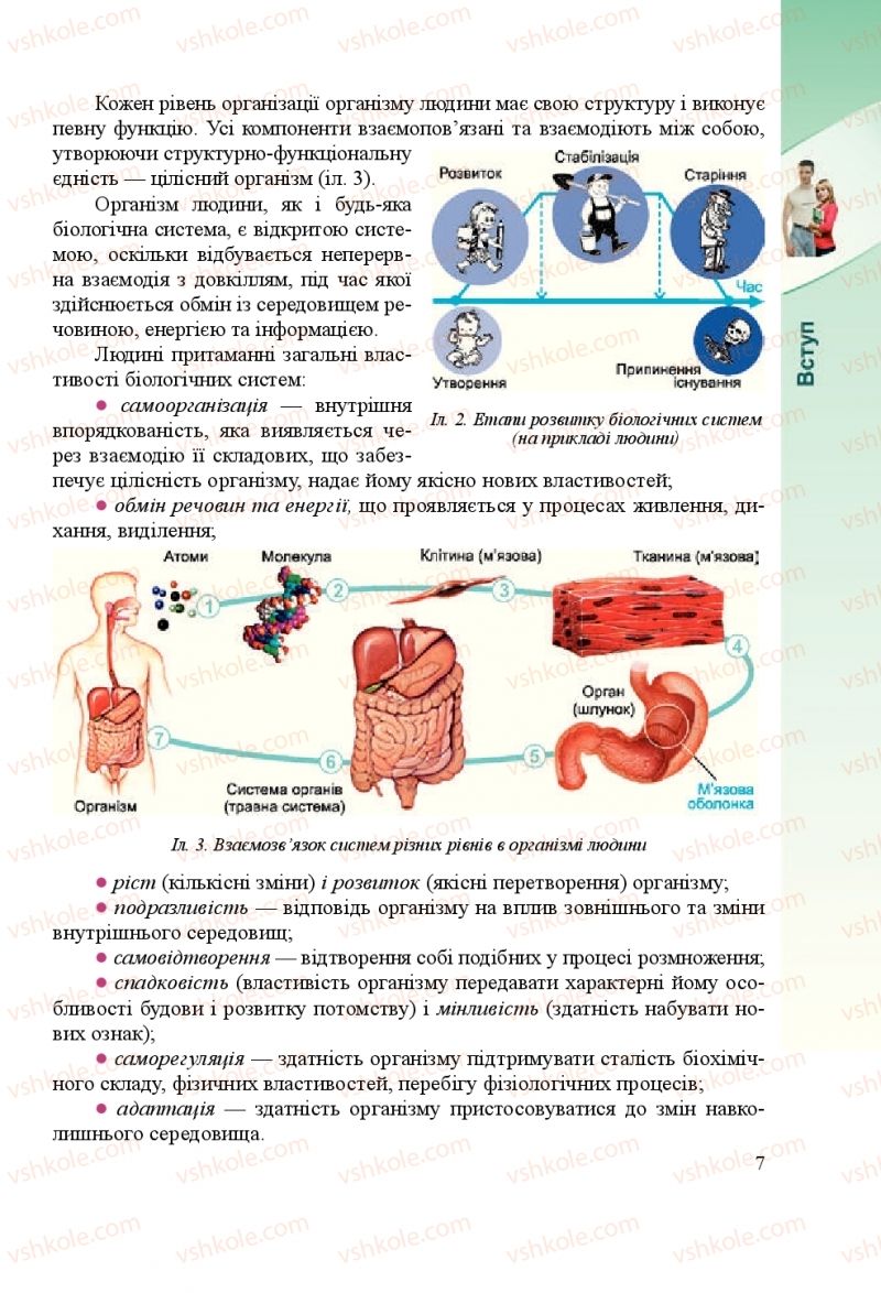 Страница 7 | Підручник Біологія 8 клас Н.Й. Міщук, Г.Я. Жирська, А.В. Степанюк, Л.С. Барна 2016