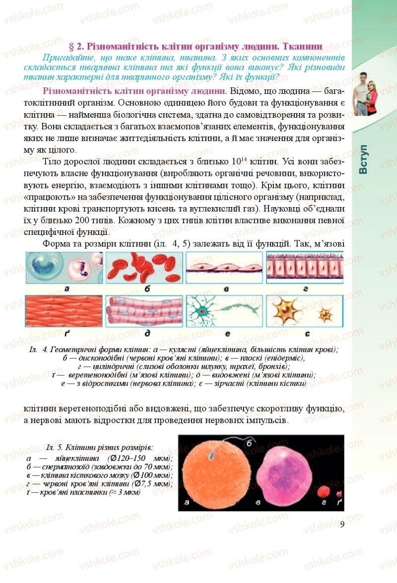 Страница 9 | Підручник Біологія 8 клас Н.Й. Міщук, Г.Я. Жирська, А.В. Степанюк, Л.С. Барна 2016