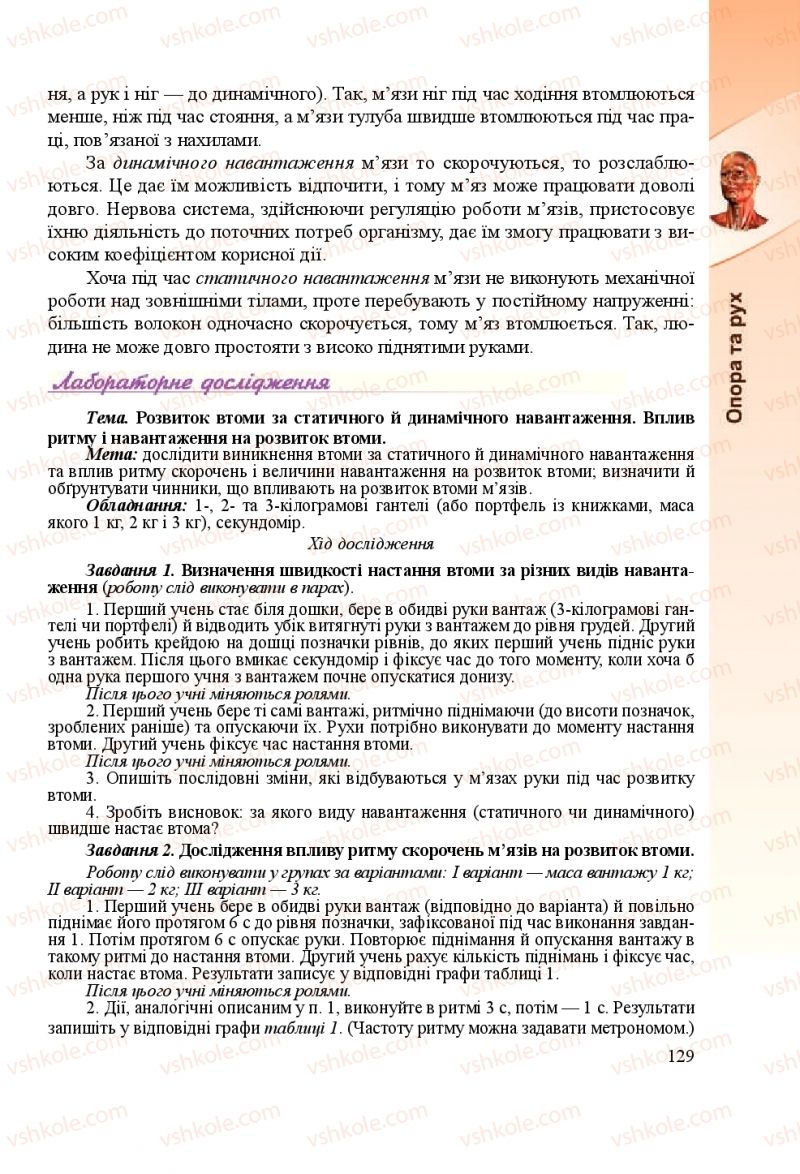 Страница 129 | Підручник Біологія 8 клас Н.Й. Міщук, Г.Я. Жирська, А.В. Степанюк, Л.С. Барна 2016