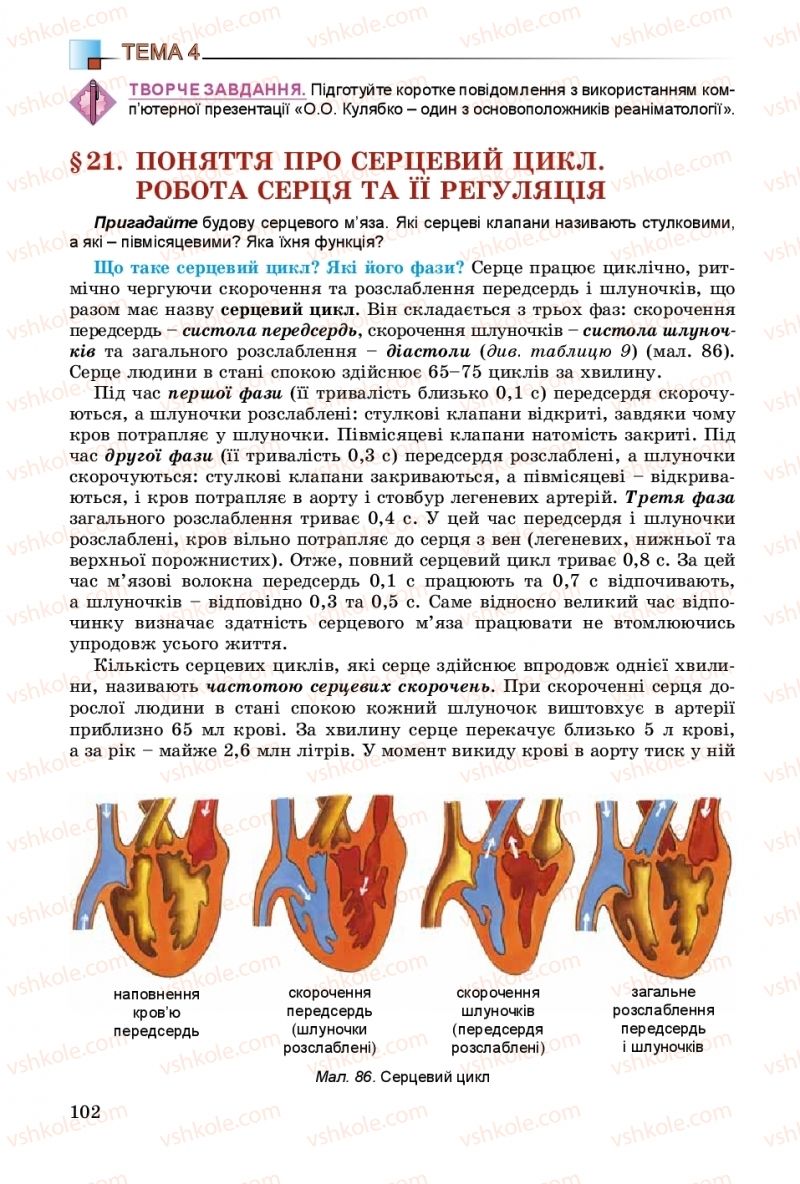 Страница 102 | Підручник Біологія 8 клас Н.Ю. Матяш 2016