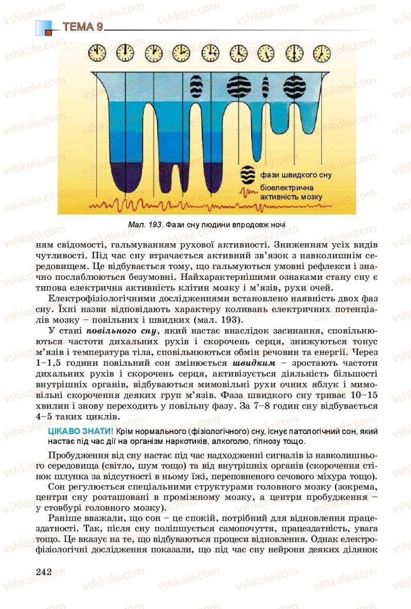 Страница 242 | Підручник Біологія 8 клас Н.Ю. Матяш 2016