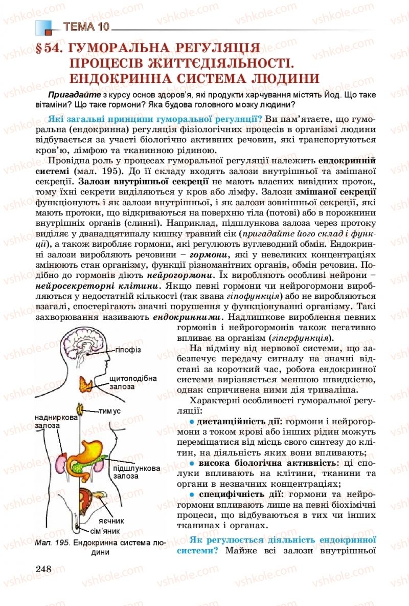 Страница 248 | Підручник Біологія 8 клас Н.Ю. Матяш 2016