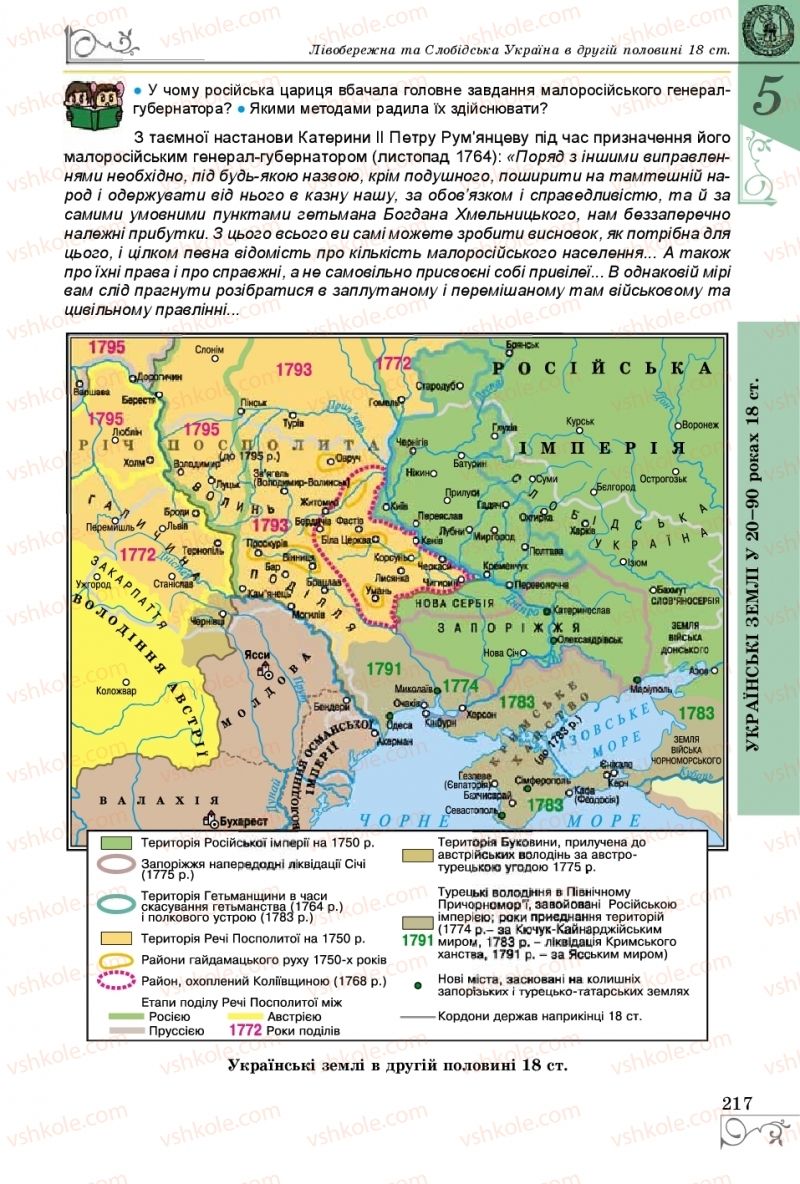 Страница 217 | Підручник Історія України 8 клас В.С. Власов 2016