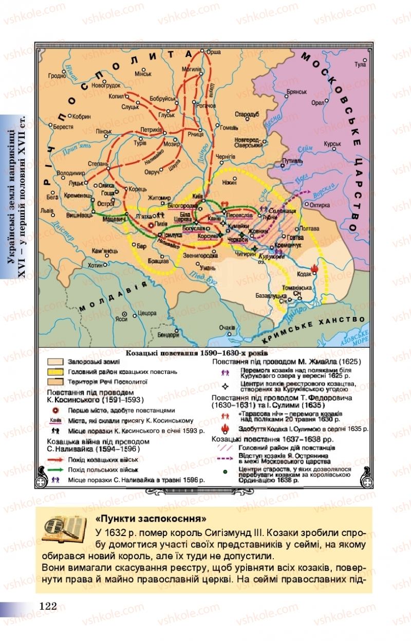 Страница 122 | Підручник Історія України 8 клас Г.К. Швидько, П.О. Чорнобай 2016