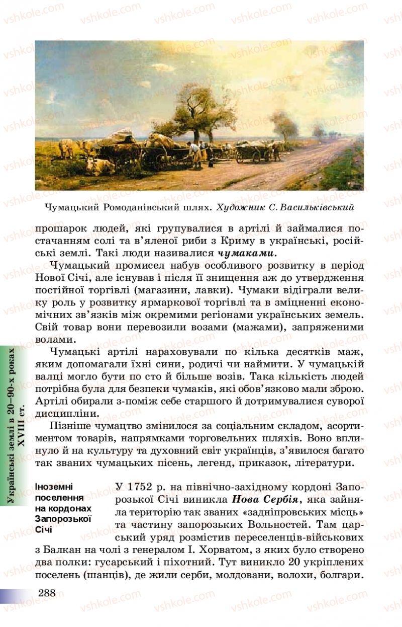 Страница 288 | Підручник Історія України 8 клас Г.К. Швидько, П.О. Чорнобай 2016