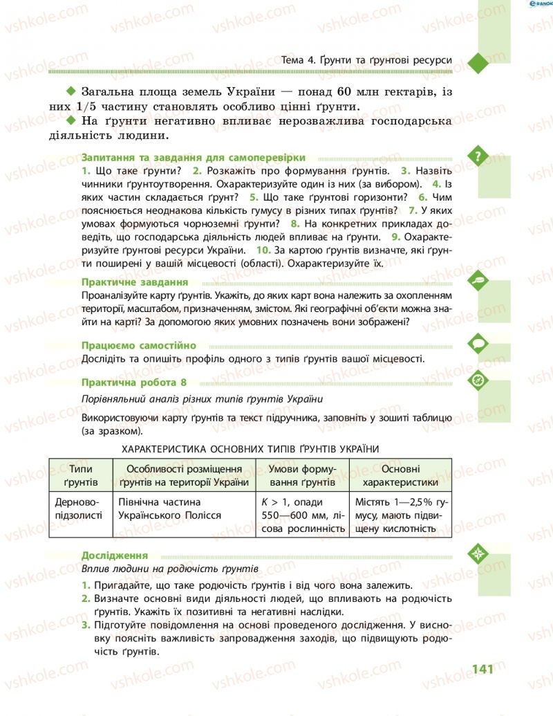 Страница 141 | Підручник Географія 8 клас Г.Д. Довгань, О.Г. Стадник 2016