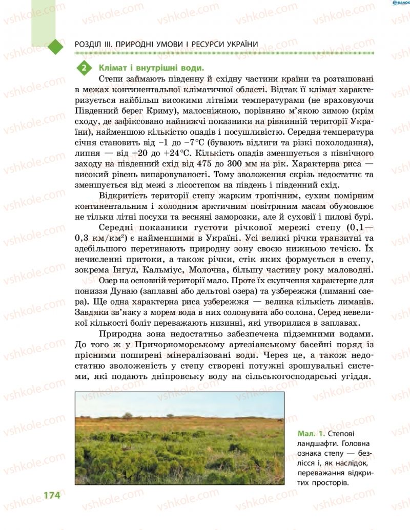 Страница 174 | Підручник Географія 8 клас Г.Д. Довгань, О.Г. Стадник 2016