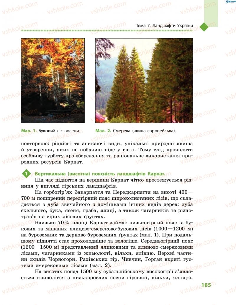 Страница 185 | Підручник Географія 8 клас Г.Д. Довгань, О.Г. Стадник 2016