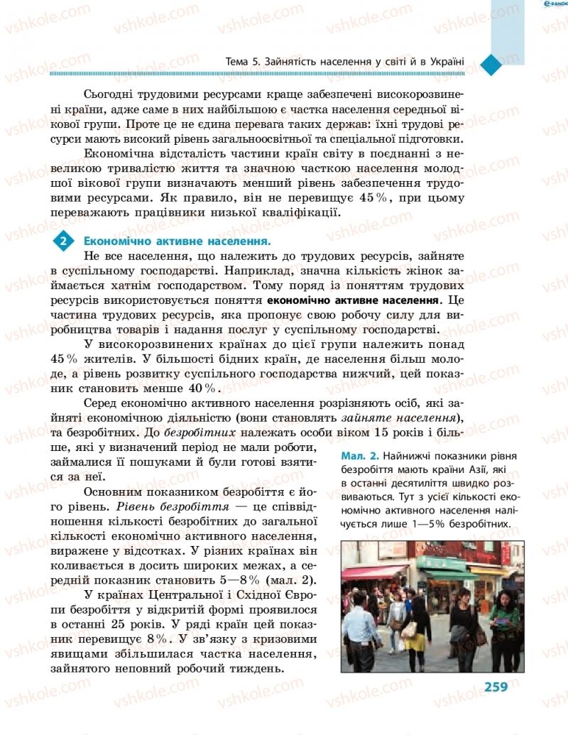 Страница 259 | Підручник Географія 8 клас Г.Д. Довгань, О.Г. Стадник 2016