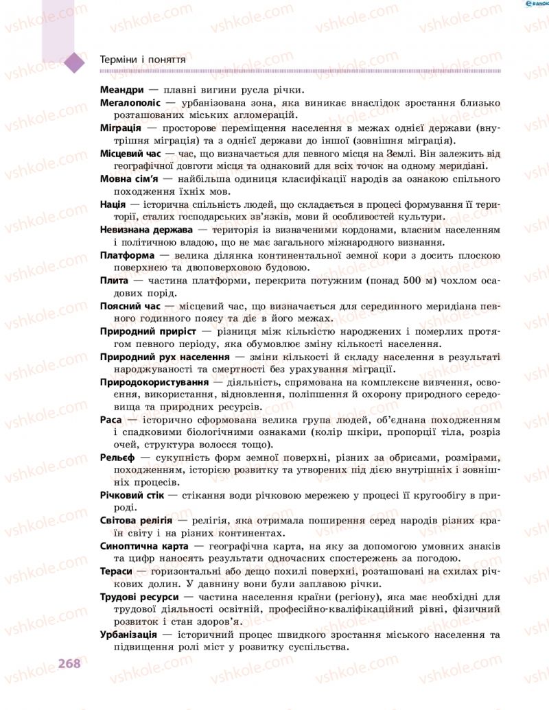 Страница 268 | Підручник Географія 8 клас Г.Д. Довгань, О.Г. Стадник 2016