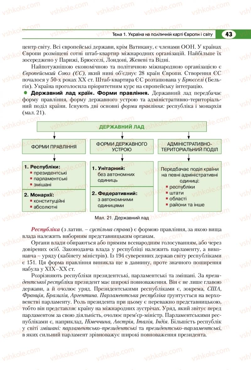 Страница 43 | Підручник Географія 8 клас С.Г. Кобернік, Р.Р. Коваленко 2016